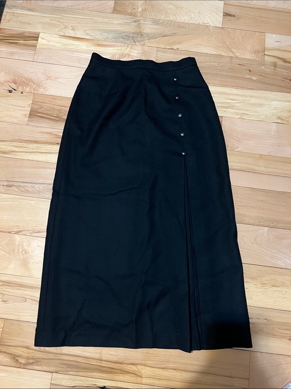 Jeremy Scott vintage Wool Black Midi Skirt